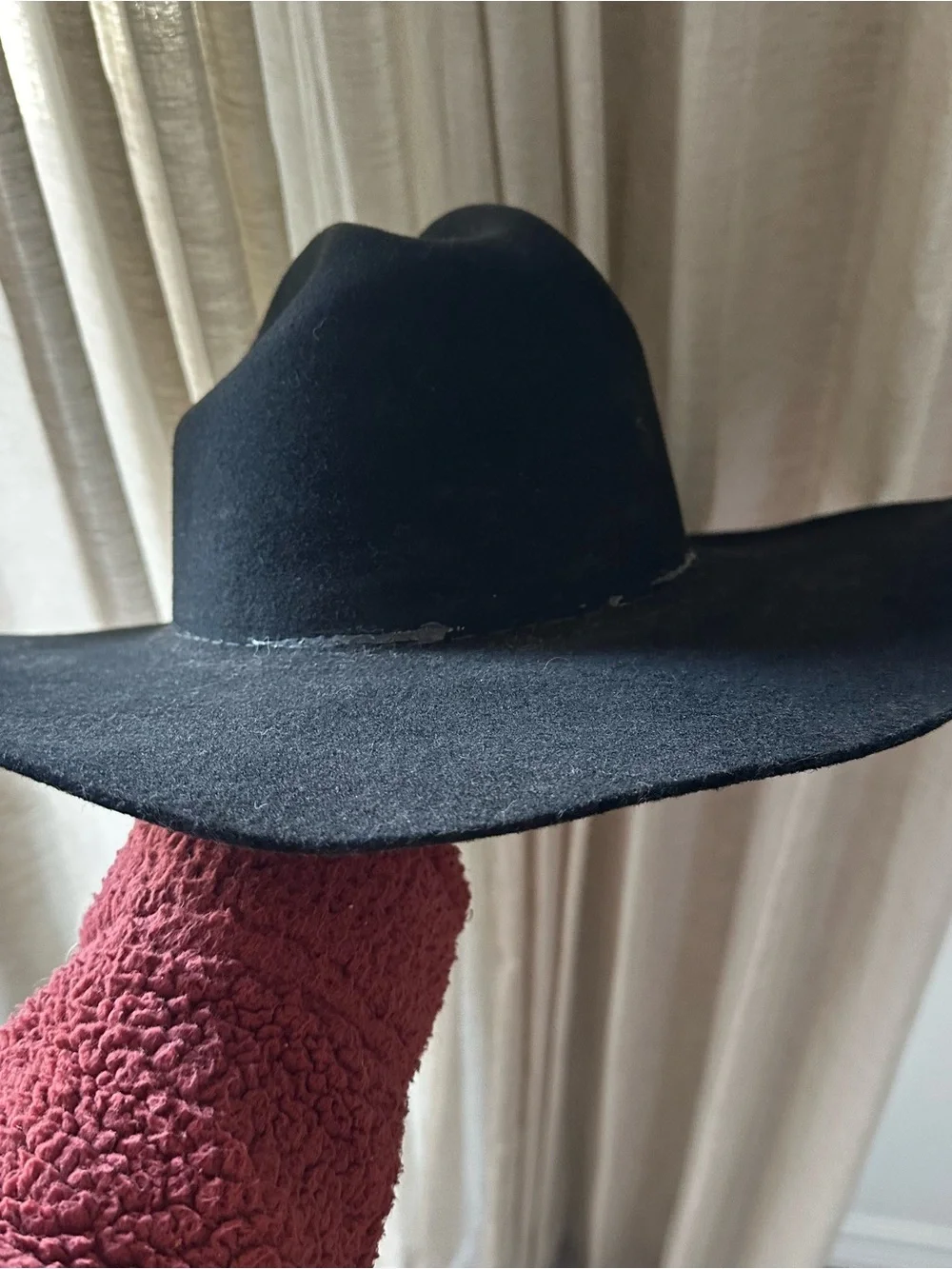 Justin by Milano Hat Co Black XX 100% wool cowboy hat western headwear size 7.5